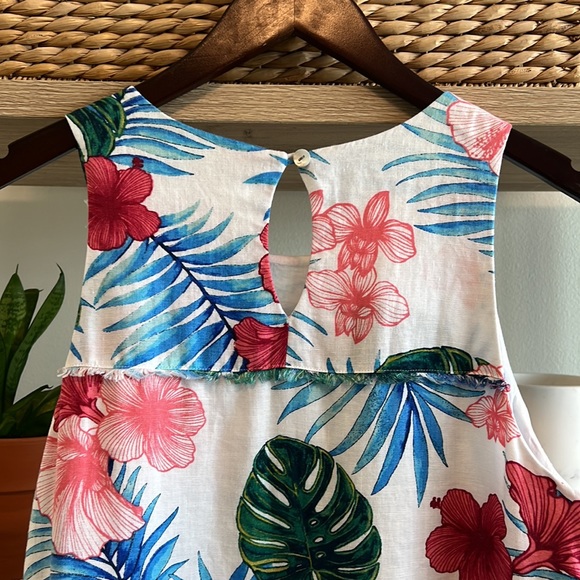 Tommy Bahama 100% Linen Palm Floral Print Dress w/Pockets, Small - Picture 9 of 11